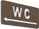 Σήμανση ''wc Left'' 15x7 Εκ Καφέ Ακρυλικό Πλαστικό Πάχους 3mm Νο5881348