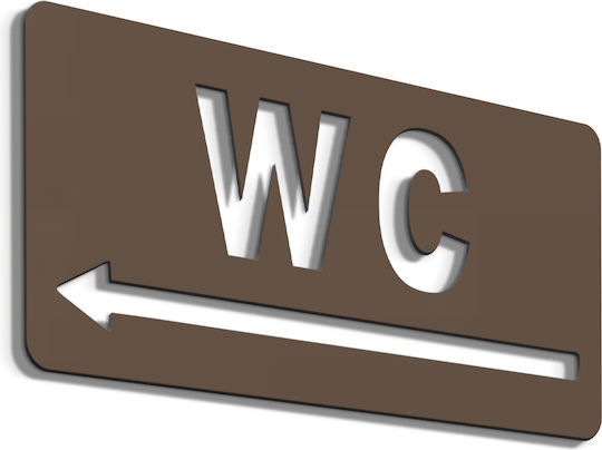 Σήμανση ''wc Left'' 15x7 Εκ Καφέ Ακρυλικό Πλαστικό Πάχους 3mm Νο5881348