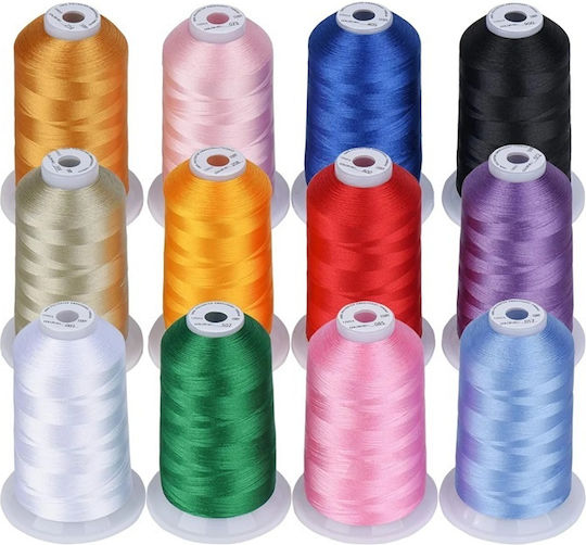 Stickgarn Set 12 Spulen 40wt 5000 Meter Bunte Farben 1