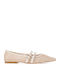 Damen Ballerinas mit Riemchen Beige