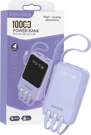 Kakusiga KSC-1095 Power Bank 10000mAh Μωβ