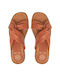 Damen Flache Sandalen Braun