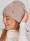 Beanie Beanie Knitted in Beige color