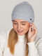 Beanie Γυναικείος Σκούφος Πλεκτός σε Γκρι χρώμα