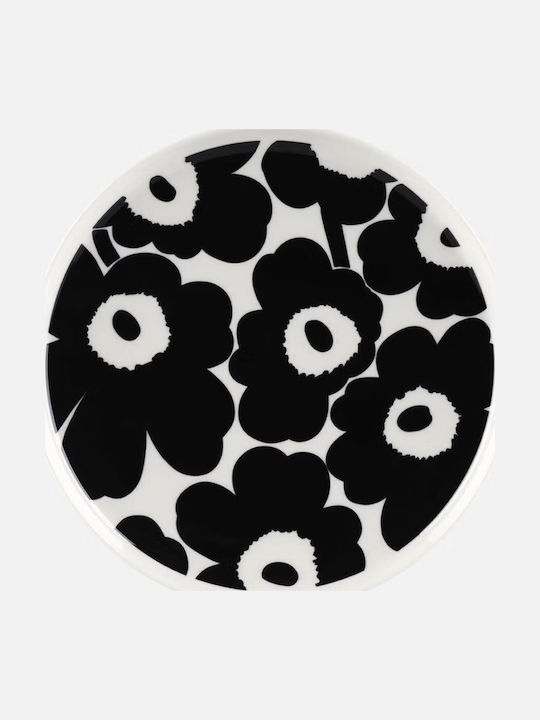Marimekko Oiva Unikko Плитка Керамична Бяла Чиния с Диаметър 25см