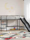 Pat Pentru Copii Tip Loft Bed Single Negru Pentru Saltea 90x200cm