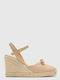 Women's Leather Platform Espadrilles Pink