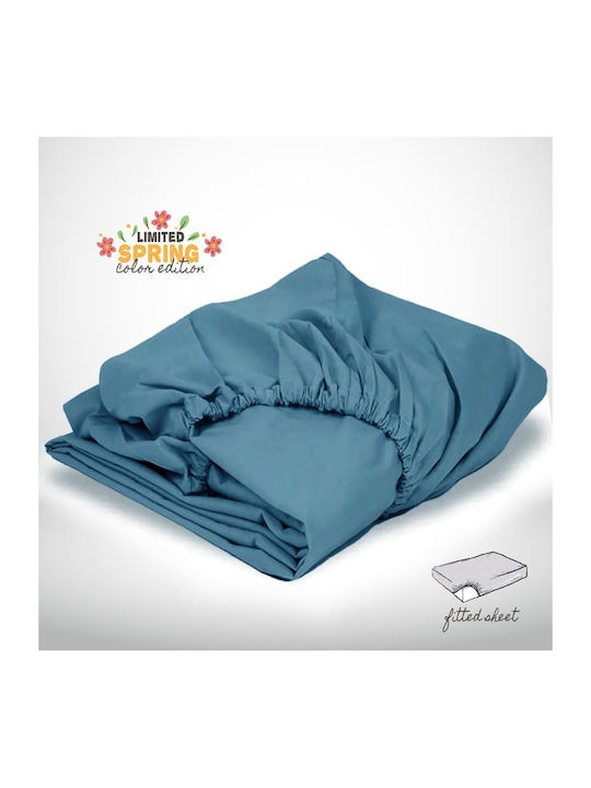 Isadore Lorraine Sheet Super-Double with Elastic 160x200+30cm. Petrol (Item J062)