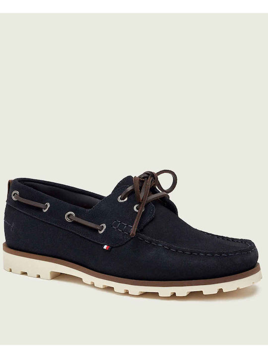 Leder Herren Mokassins in Blau Farbe