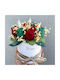 Buchet Aromatic Flori Lumânare Soia Lalele Roșii-Verzi 12x14cm