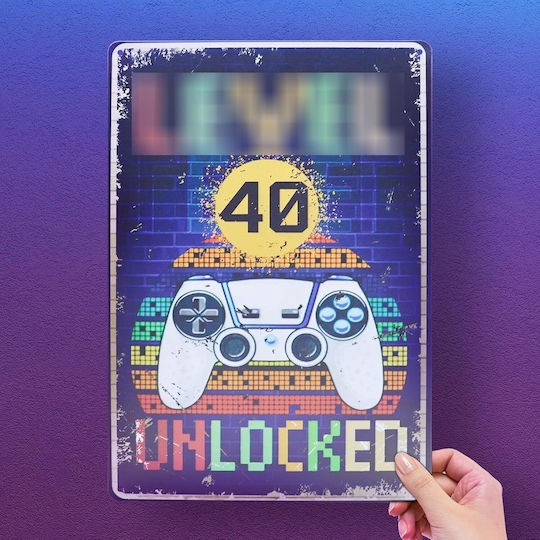 Gamer Sign Level 40 30x20cm