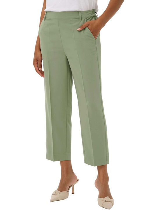 Kaffe Damen Hoch tailliert Stoff Hose mit Gummizug Bay Leaf Mint Kaffe Damen Hoch tailliert Stoff Hose mit Gummizug Bay Leaf Mint