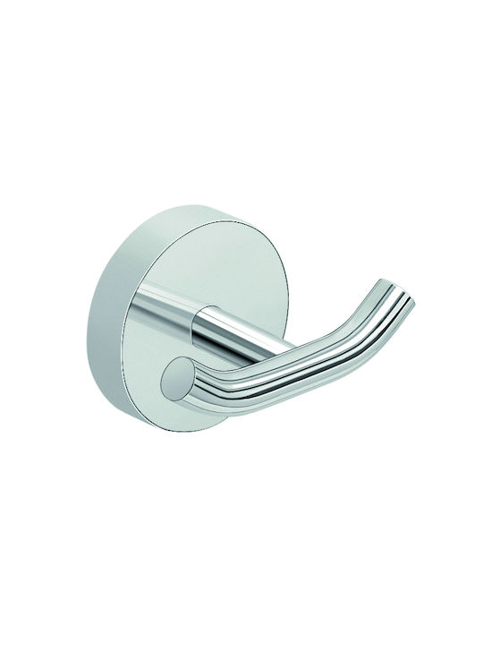 Gedy Eros Double Wall-Mounted Bathroom Hook Inox Silver