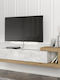 TV Stand Volare Made of Metal & Wood White Marble Effect - Sapphire Oak L150xD29.6xH38.6cm