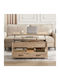 Rectangular Central Wooden Coffee Table with Lifting Mechanism and Drawers Beige M100xW50xH49.1cm