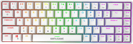 Fifine GK1W Gaming Mechanical Keyboard 65% with RGB lighting (English US) White