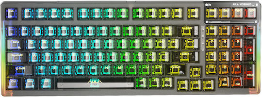 Aula F98 Ασύρματο Gaming Μηχανικό Πληκτρολόγιο με RGB φωτισμό (Ελληνικό)