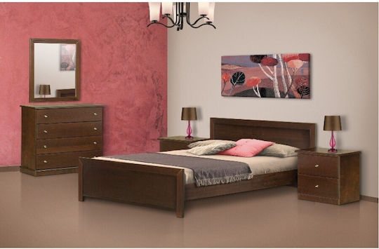 Bedroom Furniture Set of Beech 90x190cm 5 Pieces