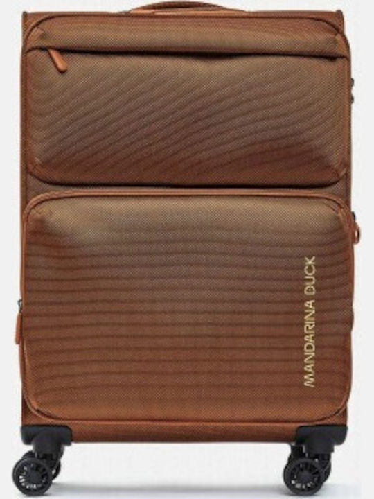 Mandarina Duck Zephyr Mittlerer Stoffkoffer Rosa mit 4 Rädern