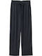 Women's Fabric Trousers with Elastic Black