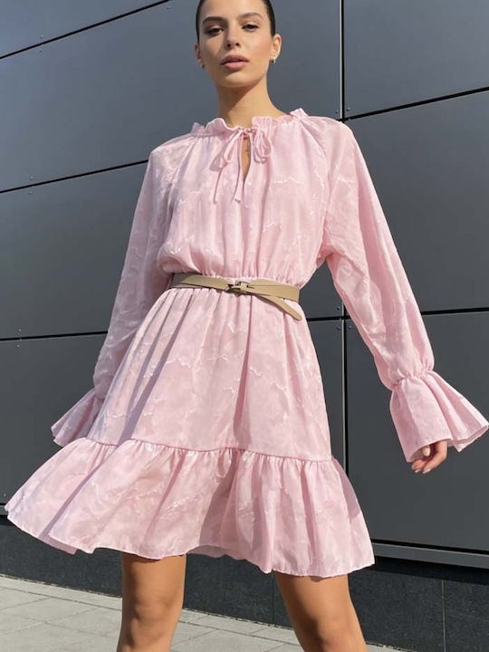 Rochie De Vară Mini Roz Devore PN