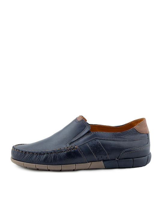Boxer Men's Leather Moccasins Blue