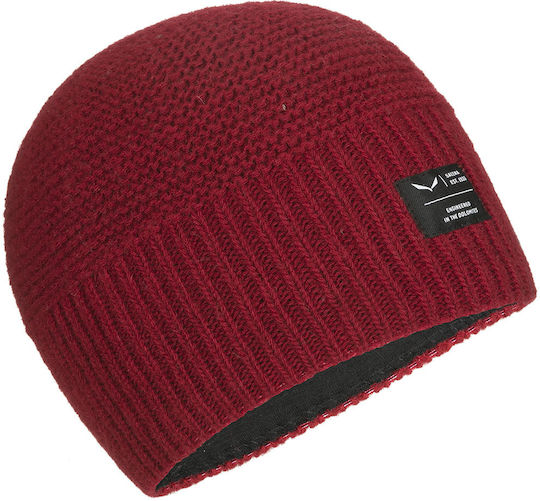 Sarner 2 Beanie Unisex Strickmütze in Burgundischer Farbe