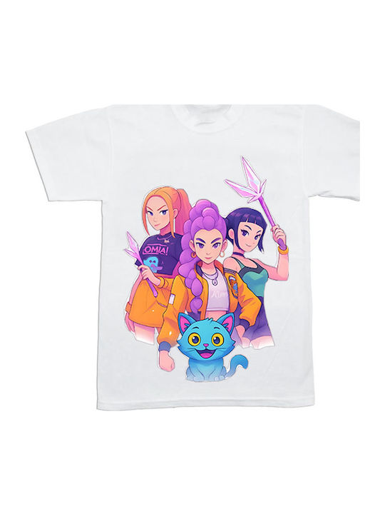 Weißes Huntrix Kpop Demon Hunters Kinderoberteil