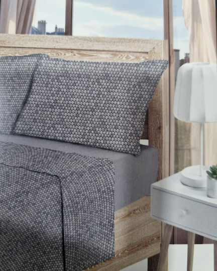 Homestyle Super-Doppel 160x200+33cm mit Gummizug Gray