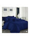 Duvet Cover Set Cotton Queen with 2 Pillowcases 240x260 Navy Blue