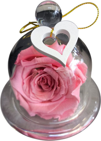 Pink All Saints Rose Glass Flowerpot H:10cm Milvaflowers