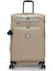 Kipling Youri Spin Medium Fabric Suitcase Soft Taupe Combo with 4 Wheels Height 68cm