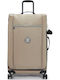 Kipling Large Fabric Soft Travel Suitcase Taupe with 4 Wheels Height 72cm
