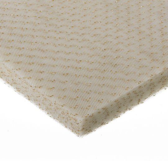 French Glitter Tulle Ecru Gold 14 X 14cm 100pcs Nv-7300014