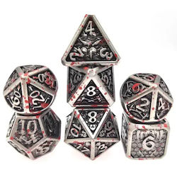 Suegao Set 7 Dragon Wars Solide Metallwürfel Rollenspiele & Miniaturenkriegsspiele Rot-Schwarz/Silber Suegao Set 7 Dragon Wars Solide Metallwürfel Rollenspiele & Miniaturenkriegsspiele Rot-Schwarz/Silber