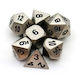 Suegao Set 7 Solid Metal Dice Role-playing Games Silver Black