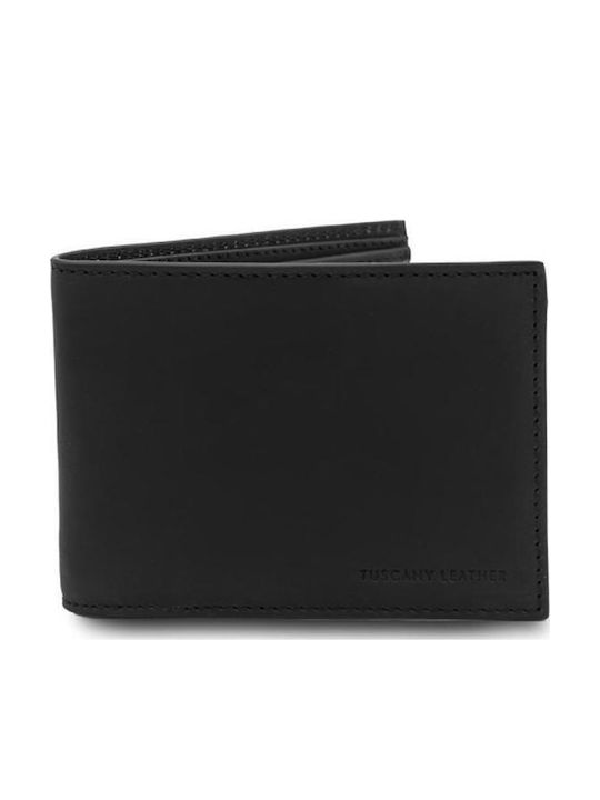 Tuscany Leather Δερμάτινο Ανδρικό Πορτοφόλι Μαύρο