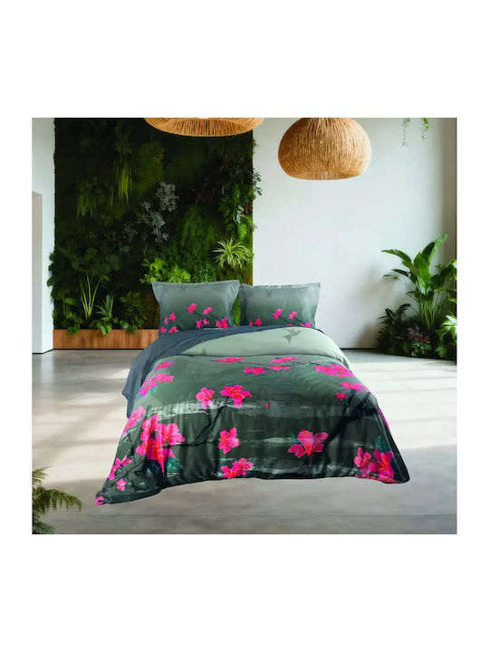 Makis Tselios Home Κουβερλί Υπέρδιπλο Βαμβακοσατέν Καφέ 240x250cm