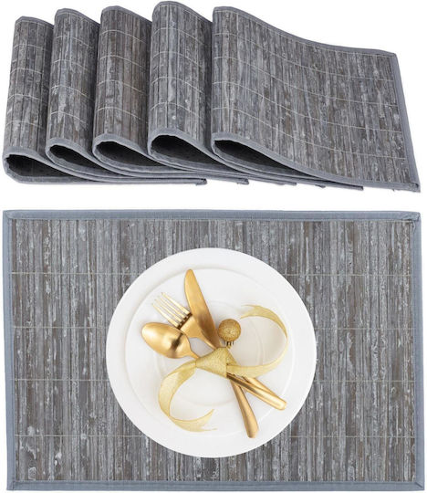 Relaxdays Σουπλά Μπαμπού Γκρι 45x30cm 6τμχ Relaxdays Σουπλά Μπαμπού Γκρι 45x30cm 6τμχ