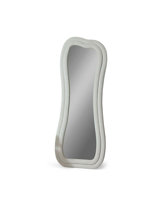 Hanah Home Asymmetric Floor Mirror with Beige Wooden Frame 170x65cm