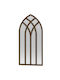 Hanah Home Arched Floor Mirror with Brown Wooden Frame 180x90cm