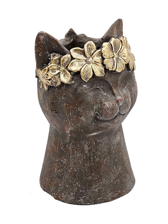 Artekko Animal Καφέ Κασπό Κεφάλι Γάτας Μαγνήσιο 21.5x19.5x31.5 Cm