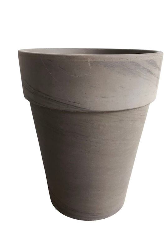 Gray Clay Plant Pot H 14cm W 11.5