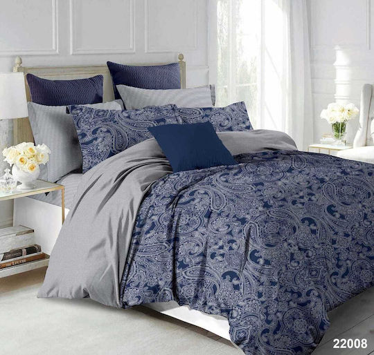 Marwa Sheet Sets Single with Elastic 100x200+30cm. Blue 3pcs