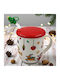 Lid Christmas Mug Glass Transparent L9xW8.5cm.