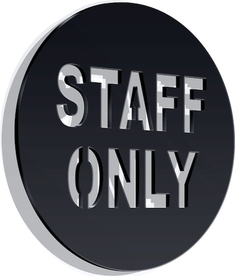 Σήμανση ''staff'' 14x14 Εκ Στρογγυλό Μαύρο Ακρυλικό Πλαστικό Πάχους 3mm Νο5881363_2