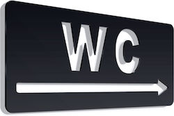Σήμανση ''wc Right'' 15x7 Εκ Μαύρο Ακρυλικό Πλαστικό Πάχους 3mm Νο5881359