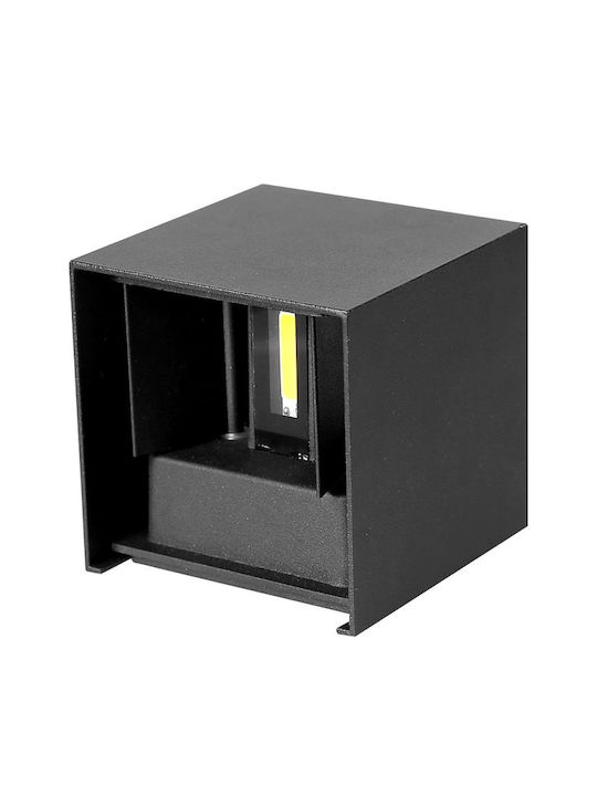 Lumină de exterior montată pe perete LED IP65 12W cu Alb Cald Lumină Dublu Fascicul 10x10εκ.