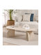 Οβάλ Κεντρικό Τραπεζάκι Melina από Μασίφ Ξύλο Travertine Beige Μ120xΠ60xΥ40εκ.