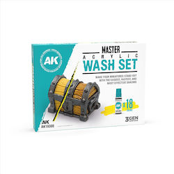 Ak Master Acrylic Wash Set – Full Range 18 Colors X18ml